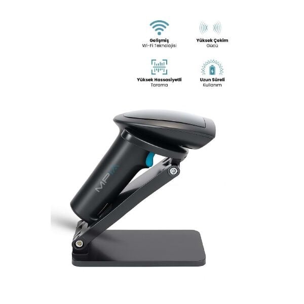 Kablosuz Standlı 1D/2D Barkod & Karekod Okuyucu Çok Amaçlı Pratik Kullanışlı Ürün
