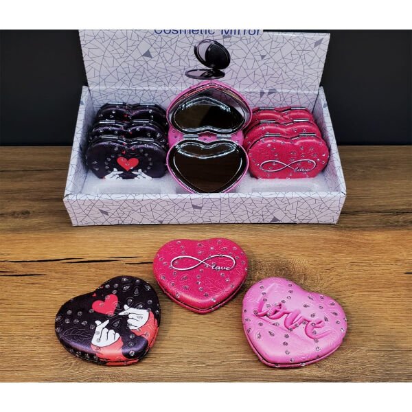 Kalpli Love Tasarımlı Cep Aynası Şık Tasarımlı Fonksiyonel Ürün