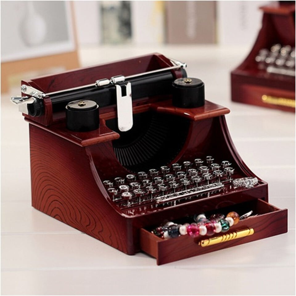 Daktilo Müzik Kutusu Şık Tasarımlı Fonksiyonel Ürün