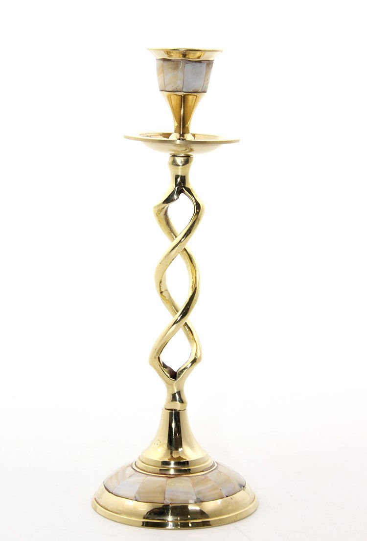 Tekli Pirinç Sedefli Şamdan Model 2 Şık Tasarımlı Fonksiyonel Ürün