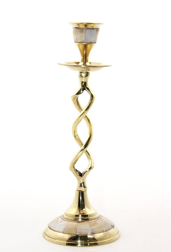 Tekli Pirinç Sedefli Şamdan Model 2 Şık Tasarımlı Fonksiyonel Ürün