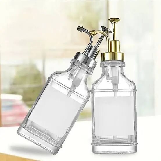 Cam Sıvı Sabunluk Losyonluk Krom Şık Tasarımlı Fonksiyonel Ürün