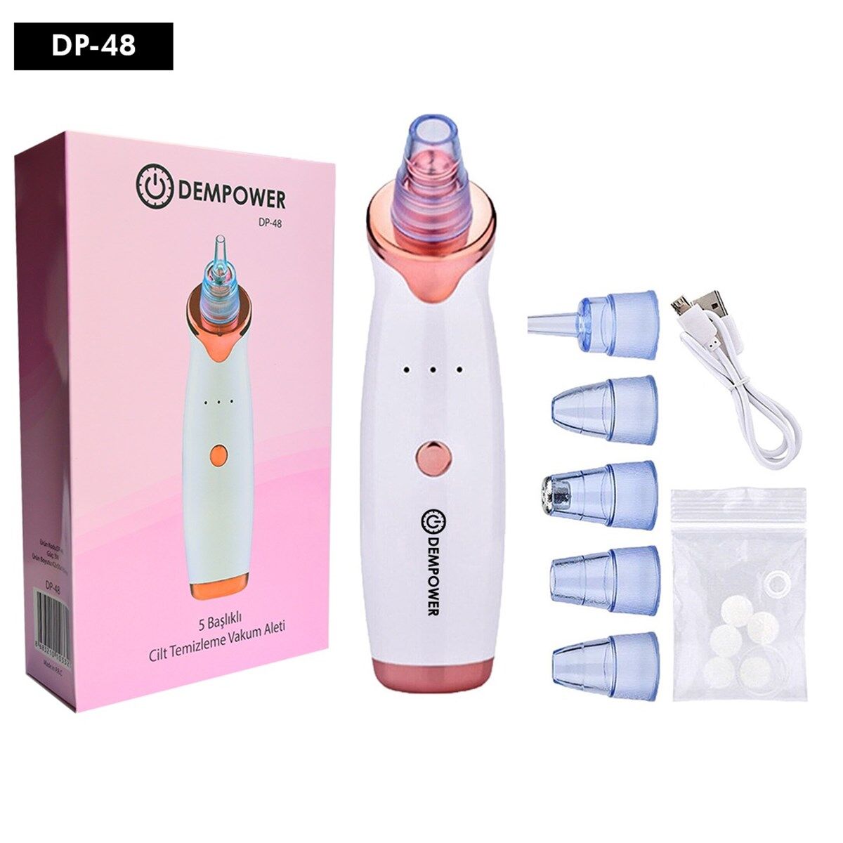 Şarjlı Siyah Nokta Temizleme Cihazı 5 Başlıklı Şık Tasarımlı Fonksiyonel Ürün